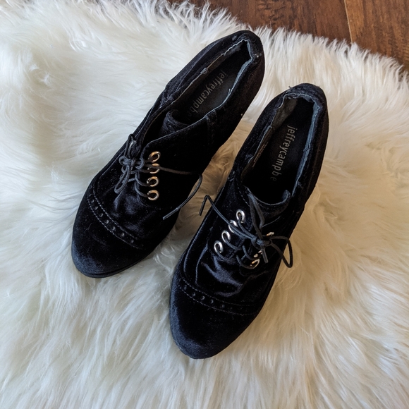 Jeffrey campbell Pompey black velvet heels 6 - Picture 2 of 4